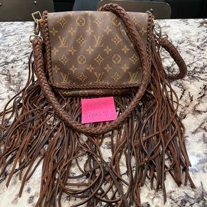 LV Crossbody with leather fringe